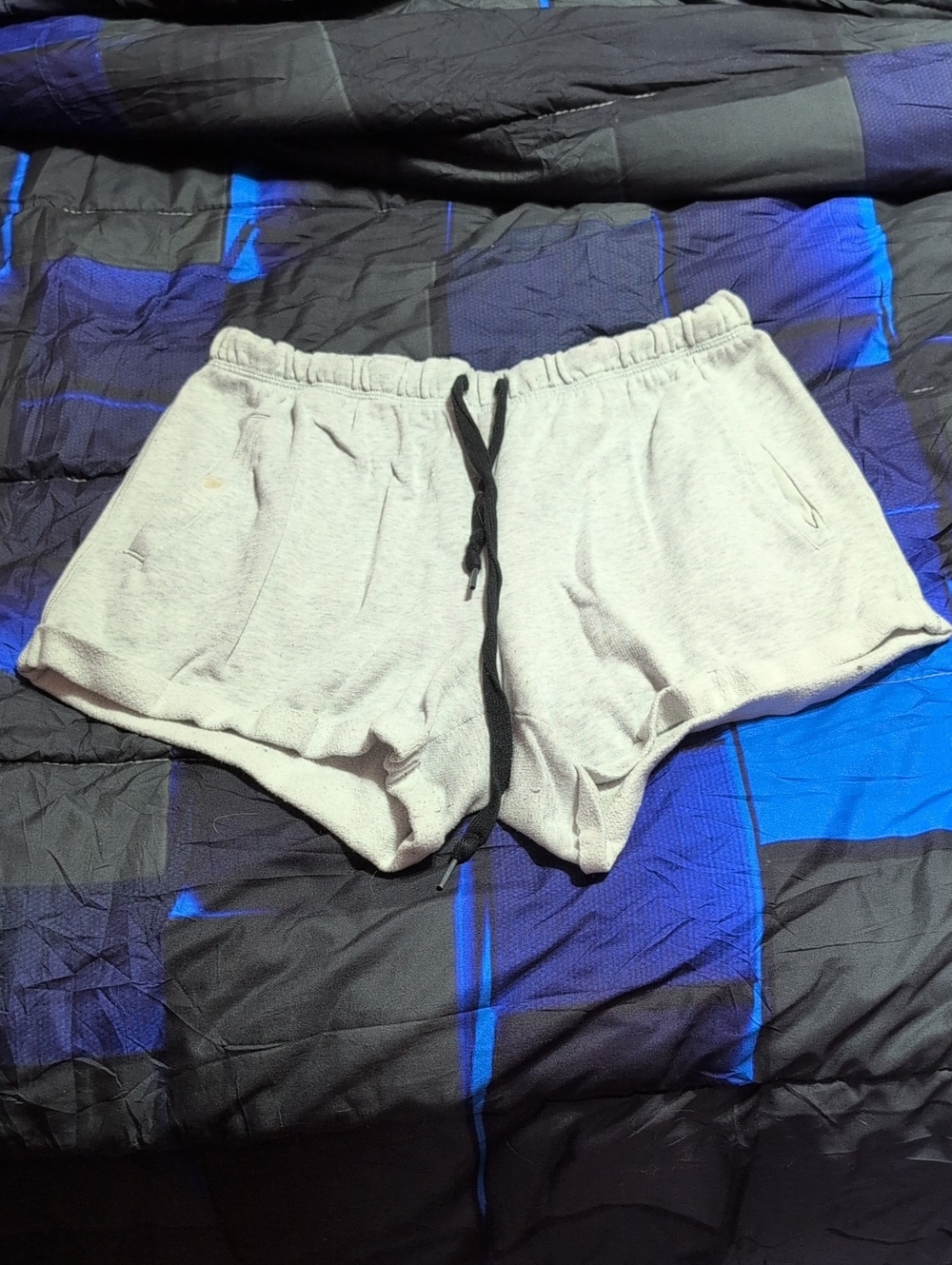 PINK Victoria's Secret Light Gray Athletic Lounge Shorts with Black Drawstring
